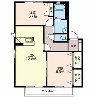 フォンティーヌ今泉【1階】の間取り