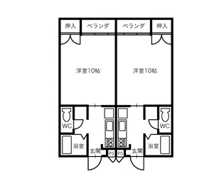 コーポパインヴィラ【1階】の間取り