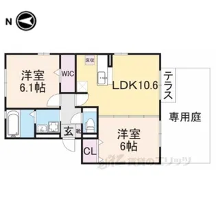 ソルピーノB棟【3階】の間取り
