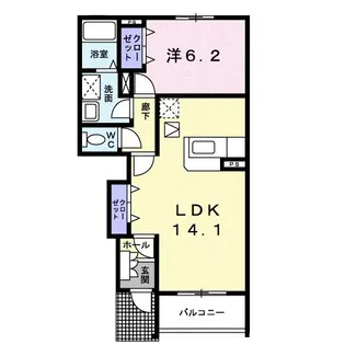 メゾン オーブB【1階】の間取り