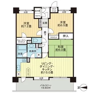 ライオンズマンション小鶴新田センターパーク【10階】の間取り