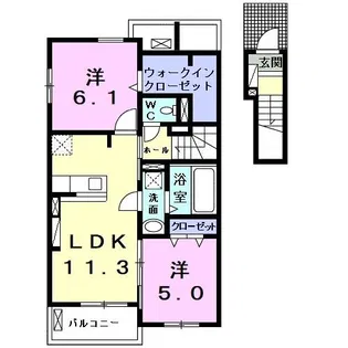 カーサ横隈【2階】の間取り