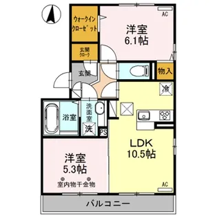 リヴェールマリーズD【1階】の間取り