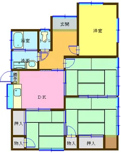 山口県下関市三河町【一戸建】の間取り