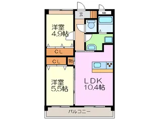 福岡県北九州市小倉北区大畠3【マンション】の間取り
