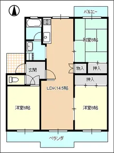 パビリオン梅林苑A棟【5階】の間取り