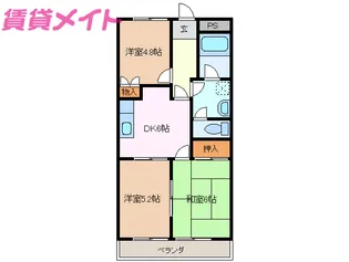 アーバンハイツB棟【2階】の間取り