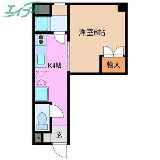 内山マンション【4階】の間取り