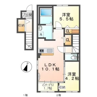 パームコート長尾【2階】の間取り