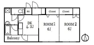 ネーブルうらやしき B棟【1階】の間取り