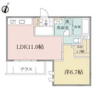 (シニア限定)ヘーベルヴィレッジ鵜の木~Casaうのき20~【2階】の間取り