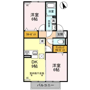 ダイヤモンド B【1階】の間取り