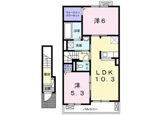 パラボリカI【2階】の間取り