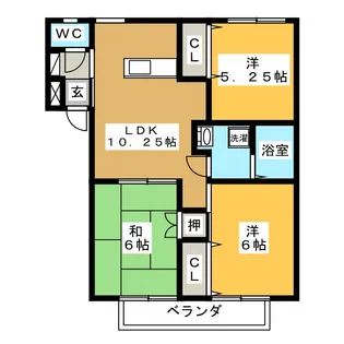 コーポラス中妻I【1階】の間取り