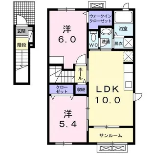 フラン・ソレイユB【2階】の間取り