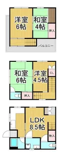 兵庫県西宮市今津巽町【一戸建】の間取り