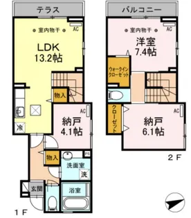 エリーワコート【1階】の間取り