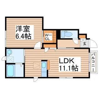 メイプル A【1階】の間取り