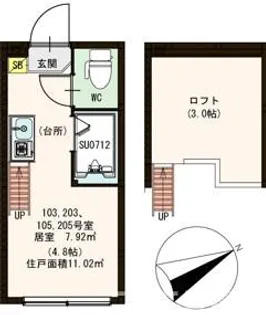 ハーモニーテラス練馬【2階】の間取り