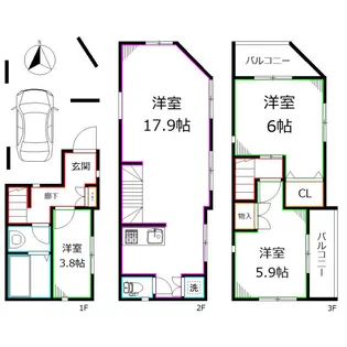 東京都武蔵野市境南町3【一戸建】の間取り