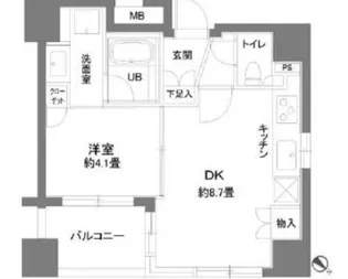 東京都中央区日本橋富沢町【マンション】の間取り
