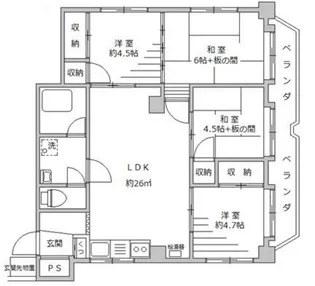 4LDKの間取り画像