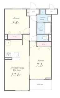 東京都府中市西府町1【アパート】の間取り