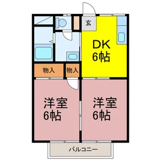 茨城県古河市中田【アパート】の間取り