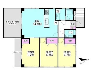 東京都世田谷区深沢3【一戸建】の間取り
