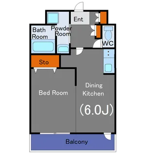 1DKの間取り画像