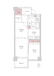 アデニウム高輪【8階】の間取り