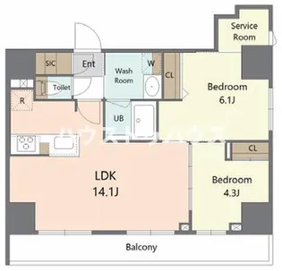 2SLDKの間取り画像