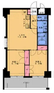 ORIENT BLD No93 マリナゲート【8階】の間取り