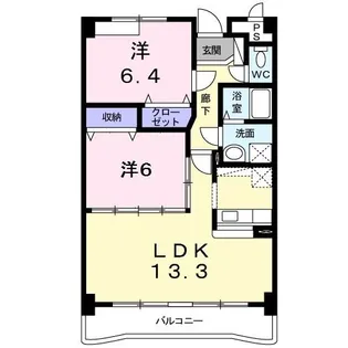 ロジュマンエス【2階】の間取り