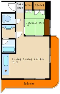 魚住コーポ【3階】の間取り