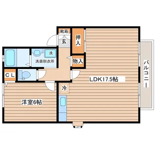 トゥインクル土手内B【1階】の間取り