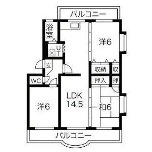 ガーデンハイツB棟【3階】の間取り