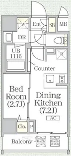 ボアビスタ上野御徒町【10階】の間取り