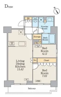 クレストコート門前仲町【15階】の間取り