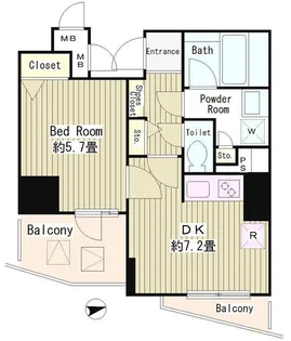 アルブル高輪【11階】の間取り