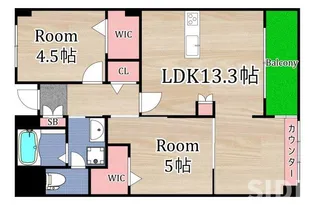 ウエストヴィル八雲【5階】の間取り