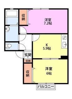 フォンテーヌ B【1階】の間取り