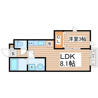 ガス割 第九弾 ESCONDITE卸町I【1階】の間取り