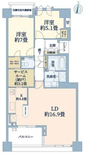 ライオンズスクエア用賀【10階】の間取り