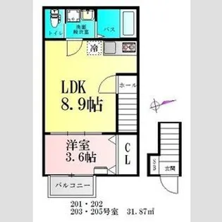 CloudNine台原【2階】の間取り