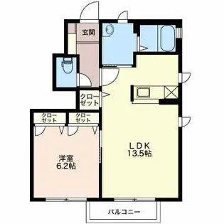 ビューラーはるか B【1階】の間取り