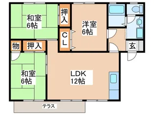 セジュール・フォーレB【1階】の間取り