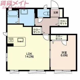 リーフガーデンハイツ A【1階】の間取り