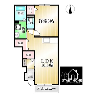 藍らんどこくふB【1階】の間取り