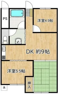 希望ヶ丘コーポラスA棟【1階】の間取り